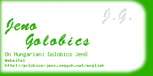 jeno golobics business card